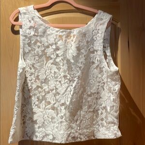 Elegant White Lace Sleeveless Top
